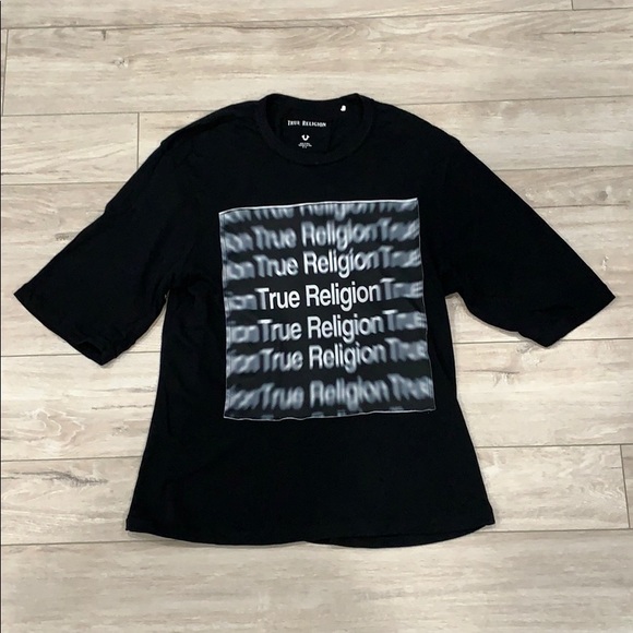 Men’s True Religion Black Graphic Tee Shirt - Picture 1 of 3
